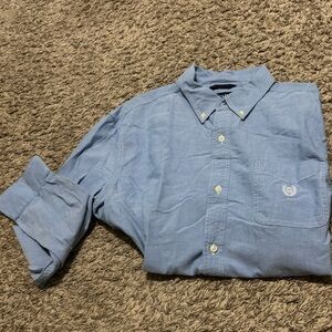 Chaps Blue Casual Button Down Shirt